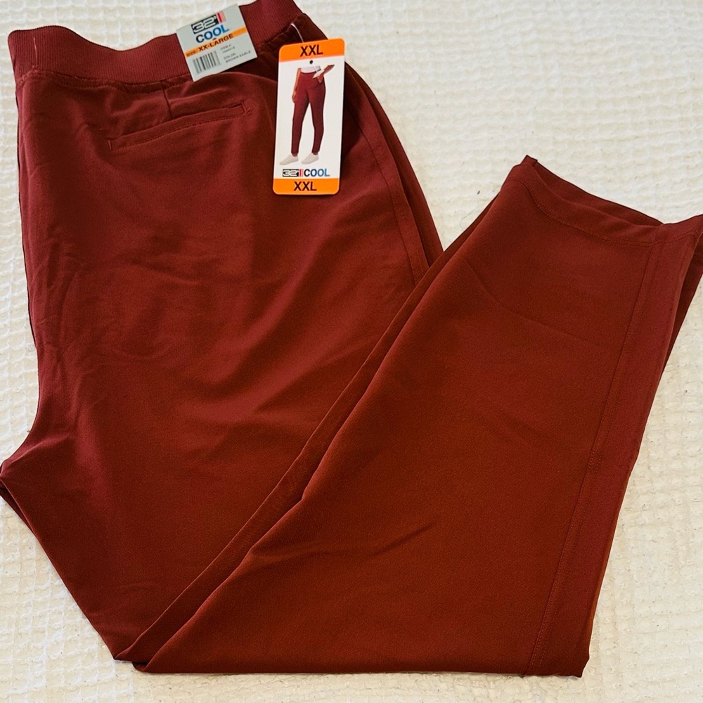 32 Degrees Cool Pants Adult XXL Brown Pull-On Pockets Athletic Womens - Picture 8 of 8